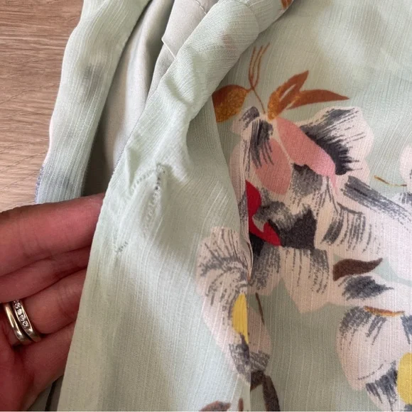 LAUREN RALPH LAUREN Floral Crinkled Georgette Gown sz 18 - Picture 11 of 13